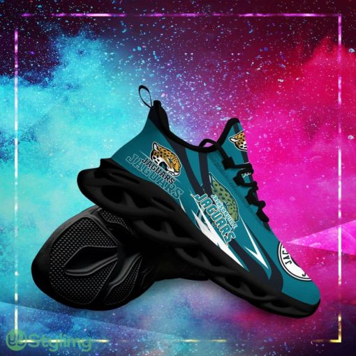 Jacksonville Jaguars Custom Name 3D Max Soul Sneaker Shoes In Teal