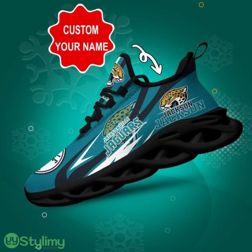 Jacksonville Jaguars Custom Name 3D Max Soul Sneaker Shoes In Teal