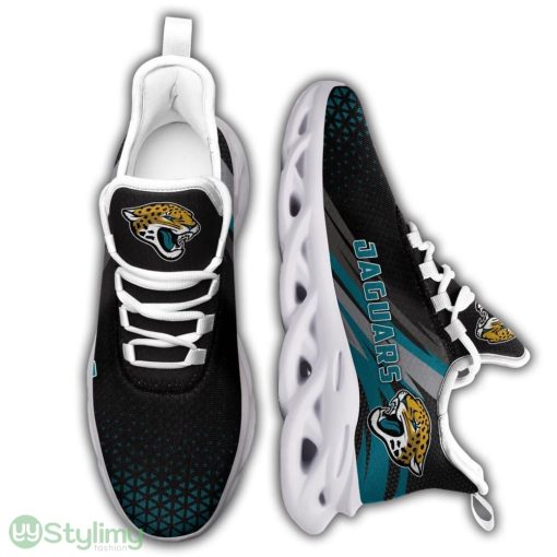 Jacksonville Jaguars Logo Custom Name Pattern 3D Max Soul Sneaker Shoes In Black Teal