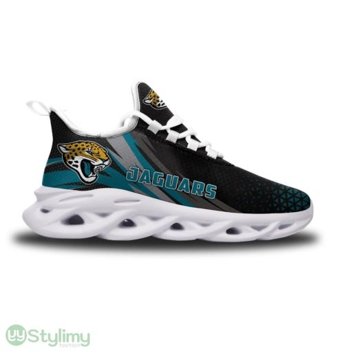 Jacksonville Jaguars Logo Custom Name Pattern 3D Max Soul Sneaker Shoes In Black Teal