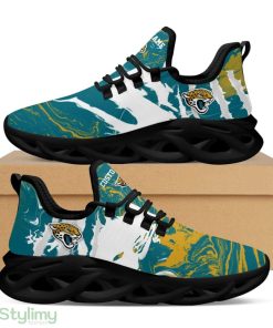 Jacksonville Jaguars Logo Slick Pattern Custom Name 3D Max Soul Sneaker Shoes - Jacksonville Jaguars Logo Slick Pattern Custom Name 3D Max Soul Sneaker Shoes_2