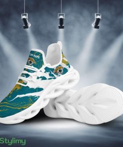 Jacksonville Jaguars Logo Slick Pattern Custom Name 3D Max Soul Sneaker Shoes - Jacksonville Jaguars Logo Slick Pattern Custom Name 3D Max Soul Sneaker Shoes_3