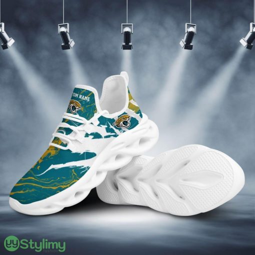 Jacksonville Jaguars Logo Slick Pattern Custom Name 3D Max Soul Sneaker Shoes