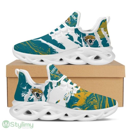 Jacksonville Jaguars Logo Slick Pattern Custom Name 3D Max Soul Sneaker Shoes