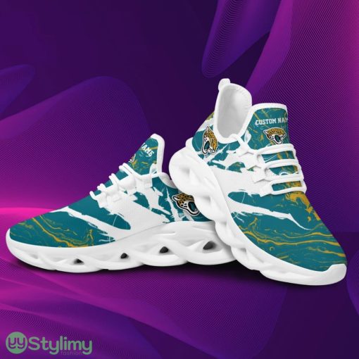 Jacksonville Jaguars Logo Tie Dye Pattern Custom Name 3D Max Soul Sneaker Shoes