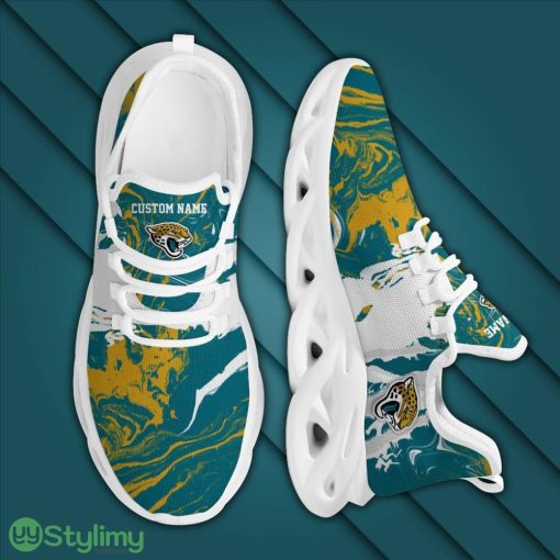 Jacksonville Jaguars Logo Tie Dye Pattern Custom Name 3D Max Soul Sneaker Shoes