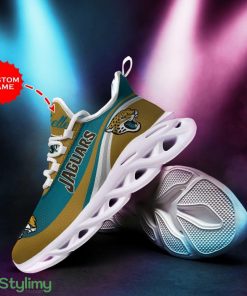 Jacksonville Jaguars Logo With Stripe Pattern Custom Name 3D Max Soul Sneaker Shoes - Jacksonville Jaguars Logo With Stripe Pattern Custom Name 3D Max Soul Sneaker Shoes_2