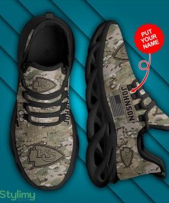 Kansas City Chiefs Logo Custom Name Camouflage Pattern 3D Max Soul Sneaker Shoes - Kansas City Chiefs Logo Custom Name Camouflage Pattern 3D Max Soul Sneaker Shoes_3