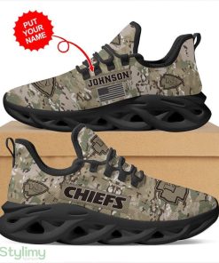 Kansas City Chiefs Logo Custom Name Camouflage Pattern 3D Max Soul Sneaker Shoes - Kansas City Chiefs Logo Custom Name Camouflage Pattern 3D Max Soul Sneaker Shoes_1