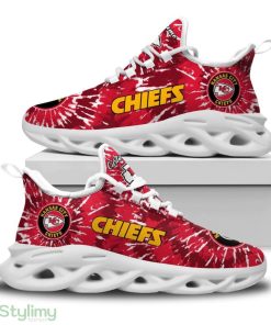 Kansas City Chiefs Logo Custom Name Tie Dye Pattern 3D Max Soul Sneaker Shoes - Kansas City Chiefs Logo Custom Name Tie Dye Pattern 3D Max Soul Sneaker Shoes_1
