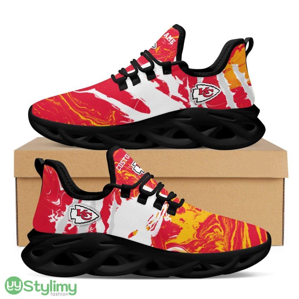 Kansas City Chiefs Logo Custom Name Tie Dye Pattern 3D Max Soul Sneaker Shoes In Red And Yellow 4 Kansas City Chiefs Logo Custom Name Tie Dye Pattern 3D Max Soul Sneaker Shoes In Red And Yellow - Kansas City Chiefs Logo Custom Name Tie Dye Pattern 3D Max Soul Sneaker Shoes In Red And Yellow_4