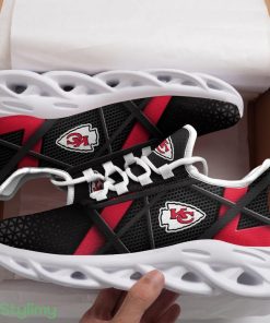 Kansas City Chiefs Logo In Black 3D Max Soul Sneaker Shoes - Kansas City Chiefs Logo In Black Custom Name 3D Max Soul Sneaker Shoes_1