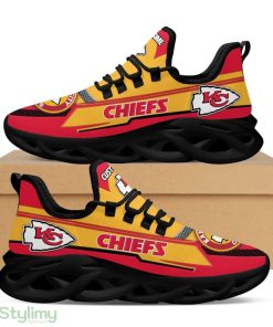 Kansas City Chiefs Logo Line Pattern Custom Name 3D Max Soul Sneaker Shoes In Red Yellow - Kansas City Chiefs Logo Line Pattern Custom Name 3D Max Soul Sneaker Shoes In Red Yellow_2