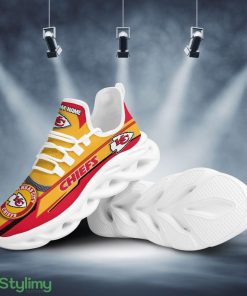 Kansas City Chiefs Logo Line Pattern Custom Name 3D Max Soul Sneaker Shoes In Red Yellow - Kansas City Chiefs Logo Line Pattern Custom Name 3D Max Soul Sneaker Shoes In Red Yellow_3