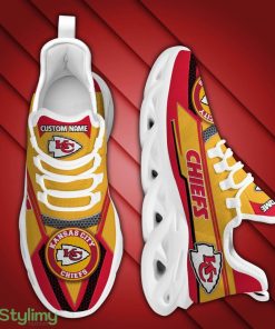 Kansas City Chiefs Logo Line Pattern Custom Name 3D Max Soul Sneaker Shoes In Red Yellow - Kansas City Chiefs Logo Line Pattern Custom Name 3D Max Soul Sneaker Shoes In Red Yellow_4