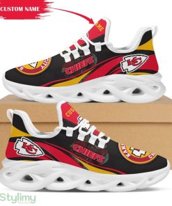 Kansas City Chiefs Mascot Logo Pattern Custom Name 3D Max Soul Sneaker Shoes - Kansas City Chiefs Mascot Logo Pattern Custom Name 3D Max Soul Sneaker Shoes_1