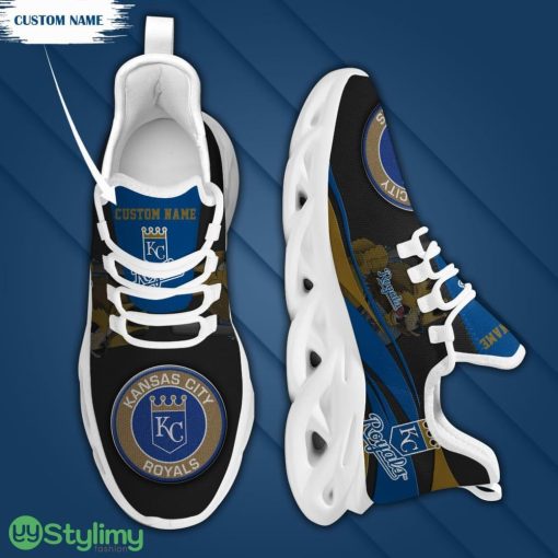 Kansas City Royals Mascot Logo Pattern Custom Name 3D Max Soul Sneaker Shoes