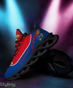 Kansas Jayhawks Logo Bird Pattern Custom Name 3D Max Soul Sneaker Shoes In Red Blue - Kansas Jayhawks Logo Bird Pattern Custom Name 3D Max Soul Sneaker Shoes In Red Blue_1