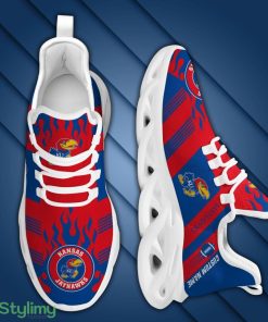 Kansas Jayhawks Logo Custom Name Pattern 3D Max Soul Sneaker Shoes In Red And Blue - Kansas Jayhawks Logo Custom Name Pattern 3D Max Soul Sneaker Shoes In Red And Blue_3