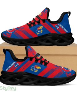 Kansas Jayhawks Logo Custom Name Pattern 3D Max Soul Sneaker Shoes In Red And Blue - Kansas Jayhawks Logo Custom Name Pattern 3D Max Soul Sneaker Shoes In Red And Blue_4