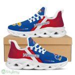 Kansas Jayhawks Logo Custom Name Pattern In Blue And Red 3D Max Soul Sneaker Shoes - Kansas Jayhawks Logo Custom Name Pattern In Blue And Red 3D Max Soul Sneaker Shoes_3