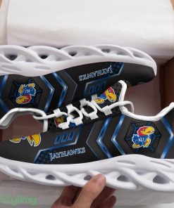 Kansas Jayhawks Logo Geometric Pattern Custom Name 3D Max Soul Sneaker Shoes - Kansas Jayhawks Logo Geometric Pattern Custom Name 3D Max Soul Sneaker Shoes_4