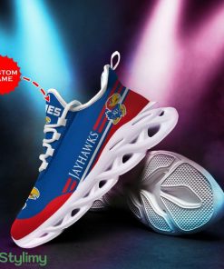 Kansas Jayhawks Logo In Blue And Red Custom Name 3D Max Soul Sneaker Shoes - Kansas Jayhawks Logo In Blue And Red Custom Name 3D Max Soul Sneaker Shoes_2