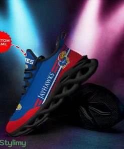 Kansas Jayhawks Logo In Blue And Red Custom Name 3D Max Soul Sneaker Shoes - Kansas Jayhawks Logo In Blue And Red Custom Name 3D Max Soul Sneaker Shoes_4