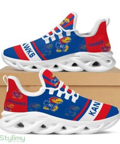 Kansas Jayhawks Logo In Red And Blue Custom Name 3D Max Soul Sneaker Shoes - Kansas Jayhawks Logo In Red And Blue Custom Name 3D Max Soul Sneaker Shoes_1