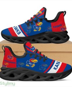 Kansas Jayhawks Logo In Red And Blue Custom Name 3D Max Soul Sneaker Shoes - Kansas Jayhawks Logo In Red And Blue Custom Name 3D Max Soul Sneaker Shoes_4