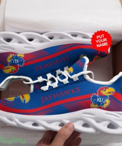 Kansas Jayhawks Logo Pattern Custom Name 3D Max Soul Sneaker Shoes - Kansas Jayhawks Logo Pattern Custom Name 3D Max Soul Sneaker Shoes_2