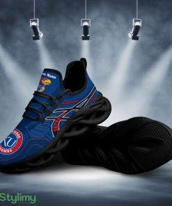 Kansas Jayhawks Logo Pattern Custom Name 3D Max Soul Sneaker Shoes - Kansas Jayhawks Logo Pattern Custom Name 3D Max Soul Sneaker Shoes_3