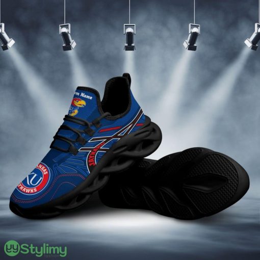 Kansas Jayhawks Logo Pattern Custom Name 3D Max Soul Sneaker Shoes