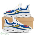 Kansas Jayhawks Logo Pattern Custom Name 3D Max Soul Sneaker Shoes In Blue And White - Kansas Jayhawks Logo Pattern Custom Name 3D Max Soul Sneaker Shoes In Blue And White_3