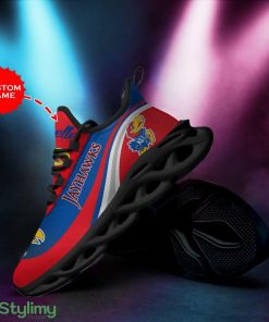 Kansas Jayhawks Logo Pattern Custom Name 3D Max Soul Sneaker Shoes In Red And Blue - Kansas Jayhawks Logo Pattern Custom Name 3D Max Soul Sneaker Shoes In Red And Blue_4