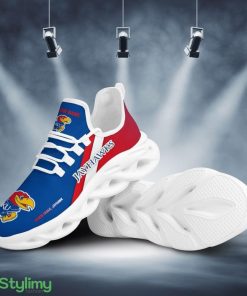 Kansas Jayhawks Logo Pattern Custom Name 3D Max Soul Sneaker Shoes In Red Blue - Kansas Jayhawks Logo Pattern Custom Name 3D Max Soul Sneaker Shoes In Red Blue_1