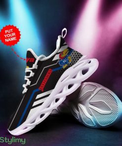 Kansas Jayhawks Logo Pattern Custom Name In Black 3D Max Soul Sneaker Shoes - Kansas Jayhawks Logo Pattern Custom Name In Black 3D Max Soul Sneaker Shoes_2