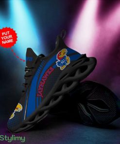 Kansas Jayhawks Logo Pattern In Black Custom Name 3D Max Soul Sneaker Shoes - Kansas Jayhawks Logo Pattern In Black Custom Name 3D Max Soul Sneaker Shoes_4