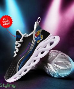 Kansas Jayhawks Pattern In Black Custom Name 3D Max Soul Sneaker Shoes - Kansas Jayhawks Pattern In Black Custom Name 3D Max Soul Sneaker Shoes_2