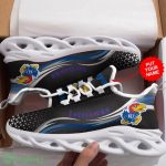 Kansas Jayhawks Pattern In Black Custom Name 3D Max Soul Sneaker Shoes - Kansas Jayhawks Pattern In Black Custom Name 3D Max Soul Sneaker Shoes_3