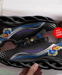 Kansas Jayhawks Pattern In Black Custom Name 3D Max Soul Sneaker Shoes - Kansas Jayhawks Pattern In Black Custom Name 3D Max Soul Sneaker Shoes_4