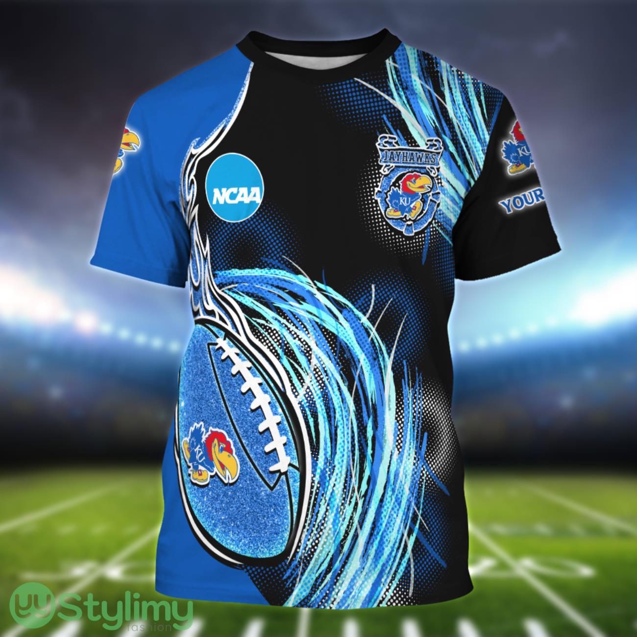Kansas Jayhawks Personalized Name Sport 3D T-Shirt 2 Kansas Jayhawks Personalized Name Sport 3D T-Shirt Product Photo 1