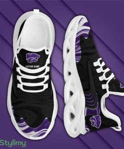 Kansas State Wildcats Logo Custom Name Pattern 3D Max Soul Sneaker Shoes In Black - Kansas State Wildcats Logo Custom Name Pattern 3D Max Soul Sneaker Shoes In Black_3