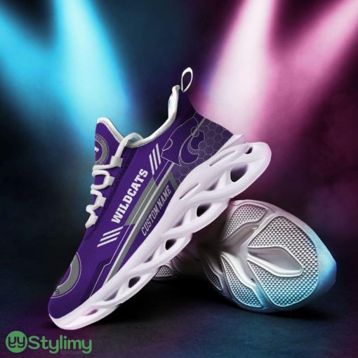 Kansas State Wildcats Logo Custom Name Pattern 3D Max Soul Sneaker Shoes In Purple