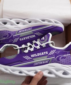 Kansas State Wildcats Logo Custom Name Pattern 3D Max Soul Sneaker Shoes In Purple - Kansas State Wildcats Logo Custom Name Pattern 3D Max Soul Sneaker Shoes In Purple_1