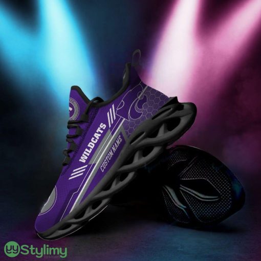 Kansas State Wildcats Logo Custom Name Pattern 3D Max Soul Sneaker Shoes In Purple