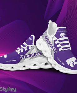 Kansas State Wildcats Logo Custom Name Pattern In Purple 3D Max Soul Sneaker Shoes - Kansas State Wildcats Logo Custom Name Pattern In Purple 3D Max Soul Sneaker Shoes_2