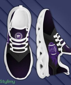 Kansas State Wildcats Logo Fire Ball Pattern Custom Name 3D Max Soul Sneaker Shoes - Kansas State Wildcats Logo Fire Ball Pattern Custom Name 3D Max Soul Sneaker Shoes_3