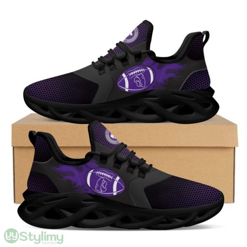 Kansas State Wildcats Logo Fire Ball Pattern Custom Name 3D Max Soul Sneaker Shoes