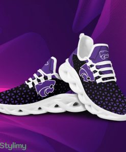 Kansas State Wildcats Logo Pattern 3D Max Soul Sneaker Shoes In Purple And Black - Kansas State Wildcats Logo Pattern Custom Name 3D Max Soul Sneaker Shoes In Purple And Black_2